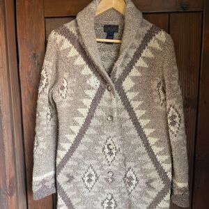 RALPH LAUREN Aztec Navajo Native American duster sweater XS